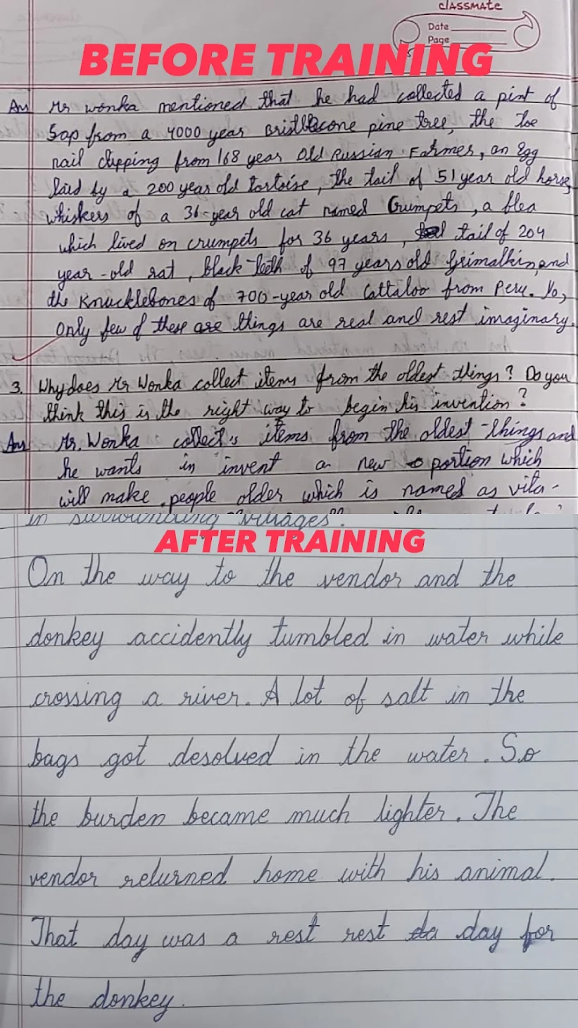 Before and after – Speed Writing